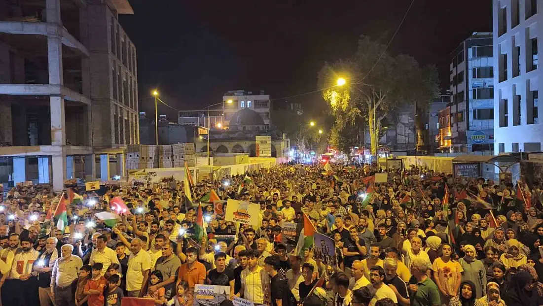 Adıyaman'da Filistin için dayanışma yürüyüşü