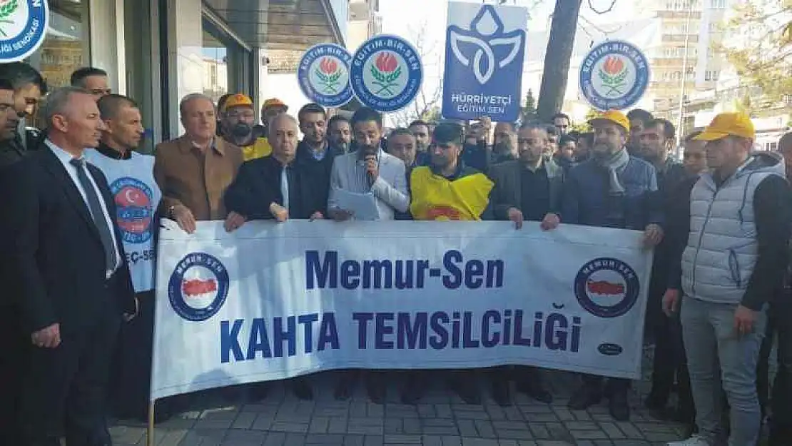 Kahta'da eğitim sendikalarından ortak promosyon tepkisi