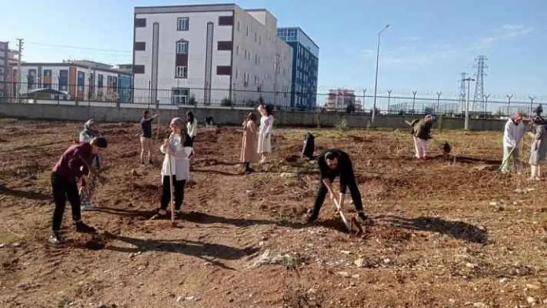 ADYÜ'lü Öğrenciler Yurt Bahçesini Fidanla Donattı