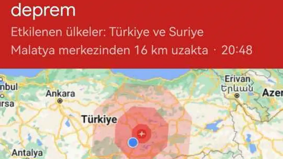 Malatya da 5.3 şiddetinde deprem