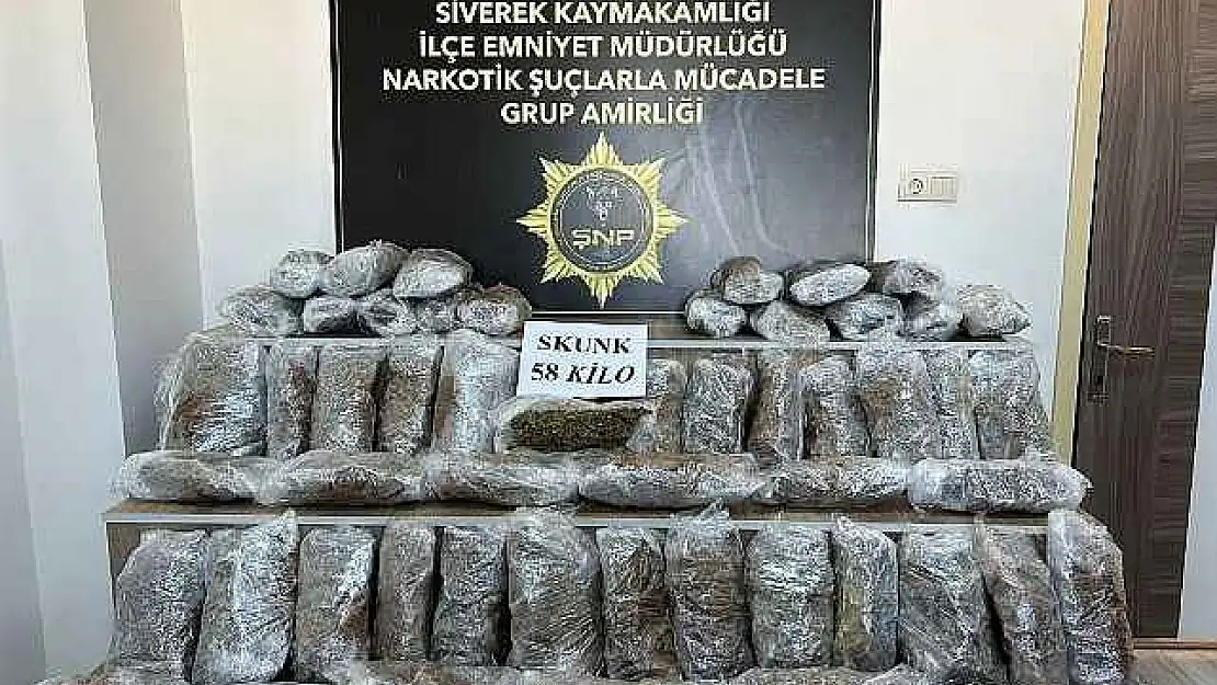 58 kilo uyuşturucu yakalandı