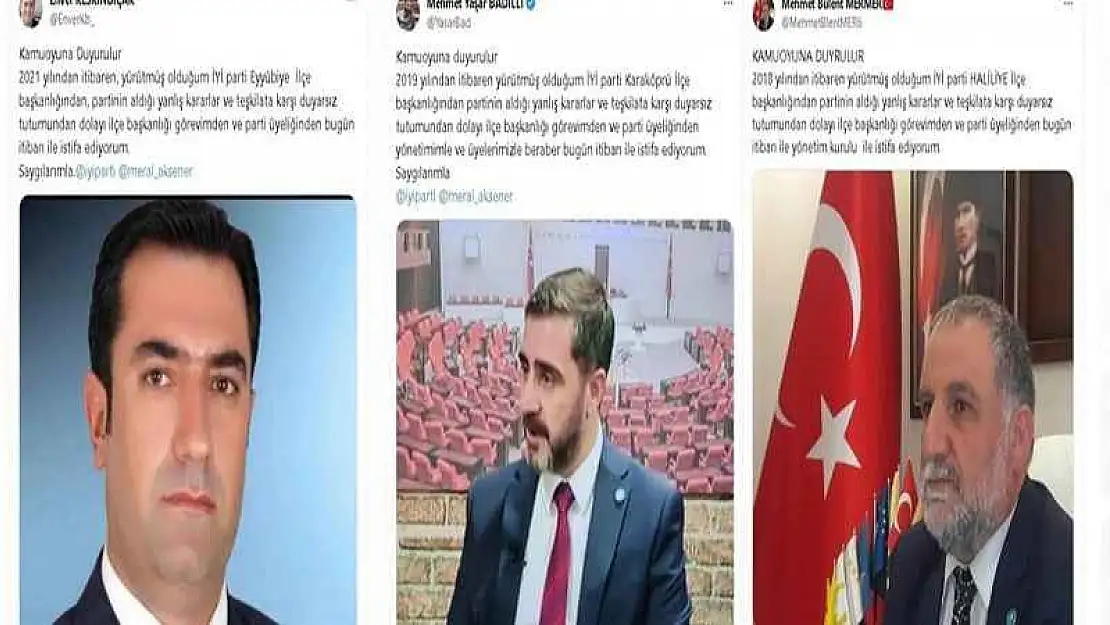 İYİ Parti'de İstifa Şoku