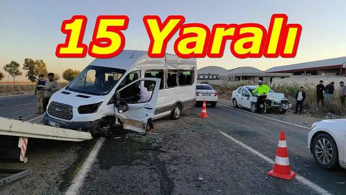 Öğretmenleri taşıyan servis minibüsü kaza yaptı: 15 yaralı