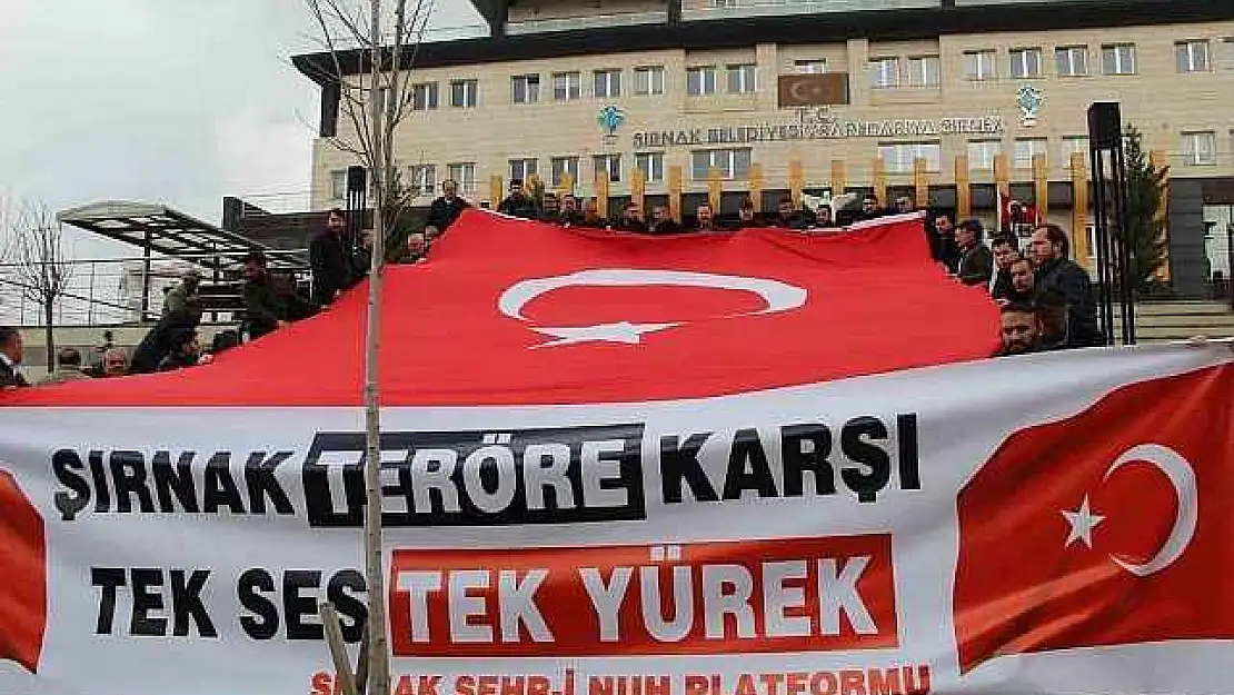 Şırnak'ta terör saldırılarına tepki, Pençe-Kilit operasyonlarına destek