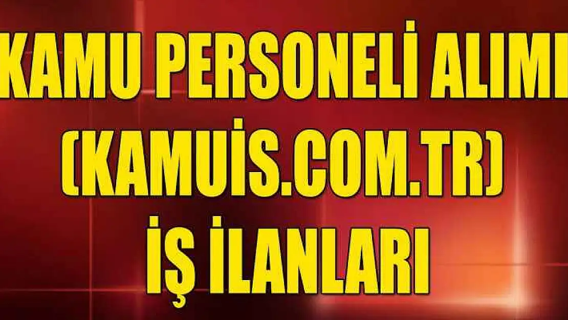 Kamu Personeli Alımları (kamuis.com.tr) İş İlanları