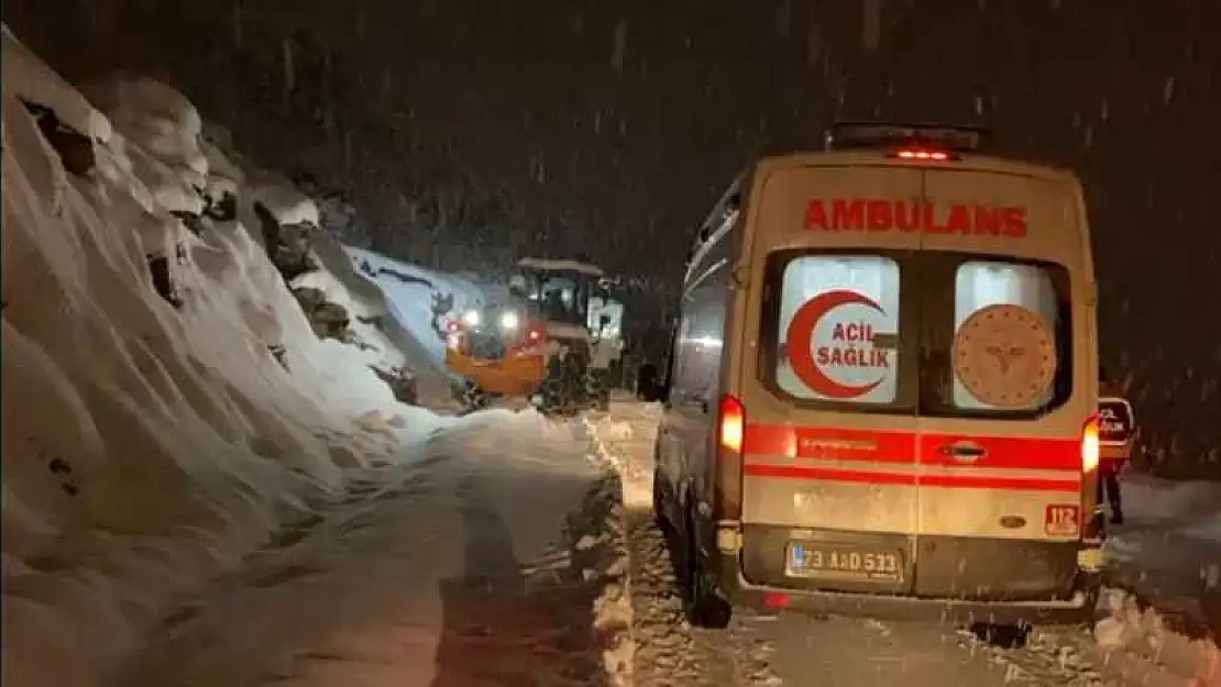 Beytüşşebap'ta karda hasta kurtarma operasyonu