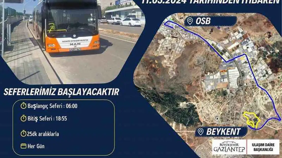 Gaziantep Büyükşehir 3 yeni otobüs hattını hizmete açıyor