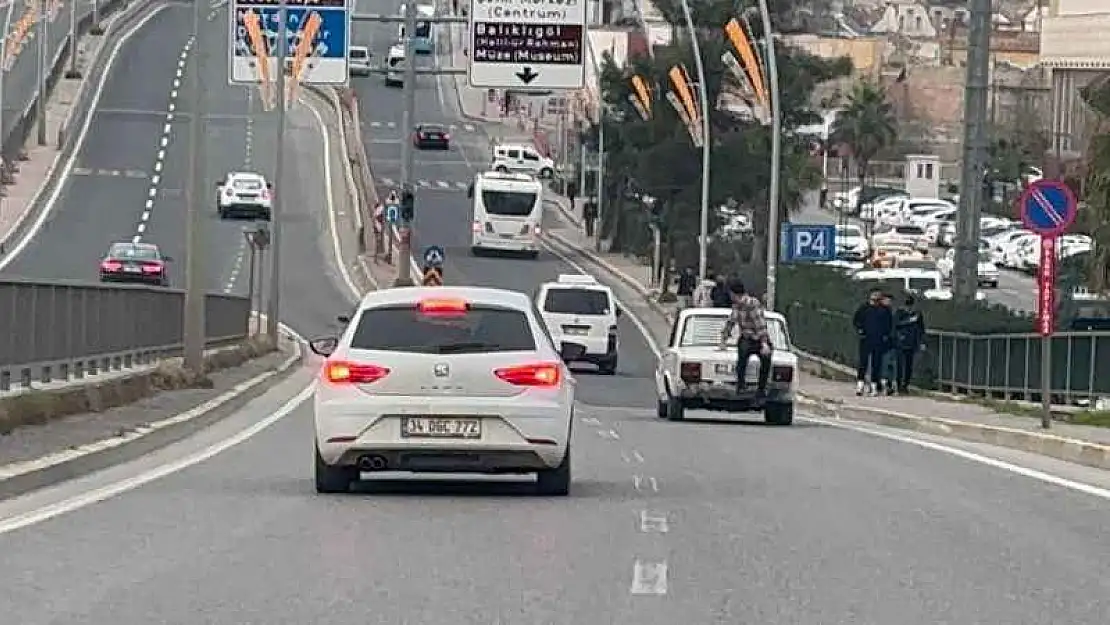 Şanlıurfa'da tehlikeli yolculuk kamerada