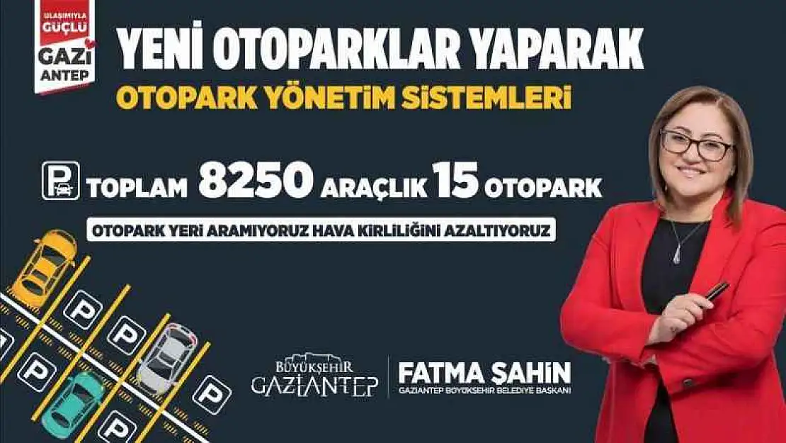 Gaziantep'e yeni 8 bin 250 araçlık 15 otopark