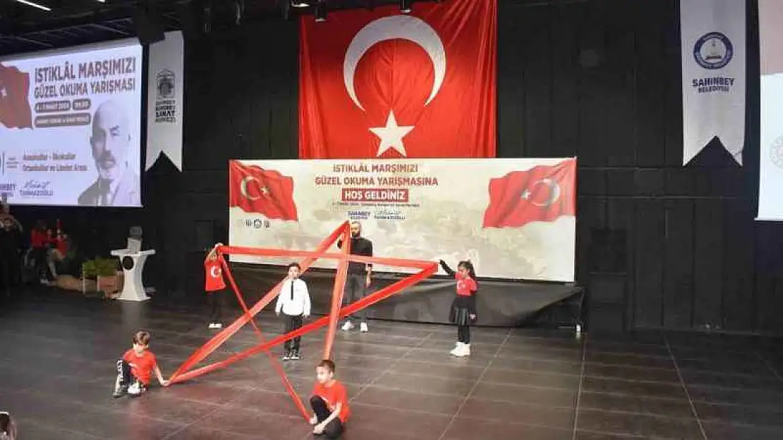 Şahinbeyli Öğrenciler İstiklal Marşını en güzel okumak için yarıştı