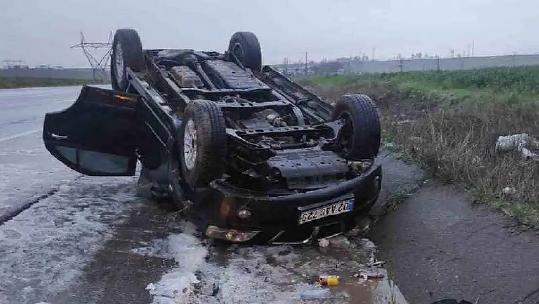 Dolu yağışı kazaya neden oldu