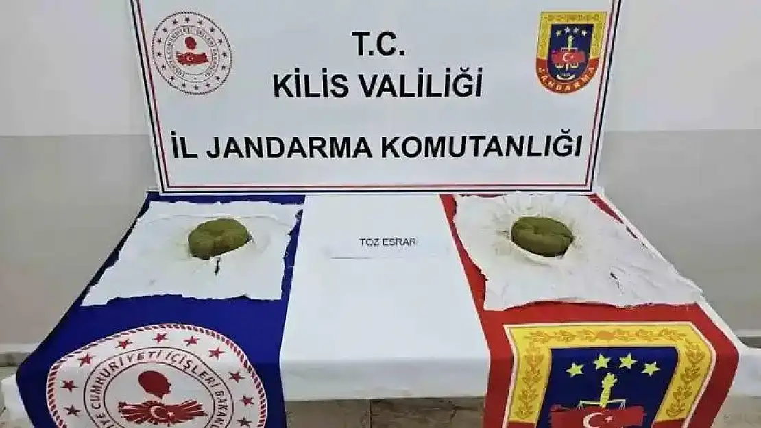 Kilis'te 1 kilo 100 gram esrar ele geçirildi