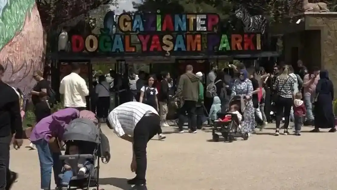 Vatandaşlar bayramda Gaziantep Hayvanat Bahçesi'ne akın etti