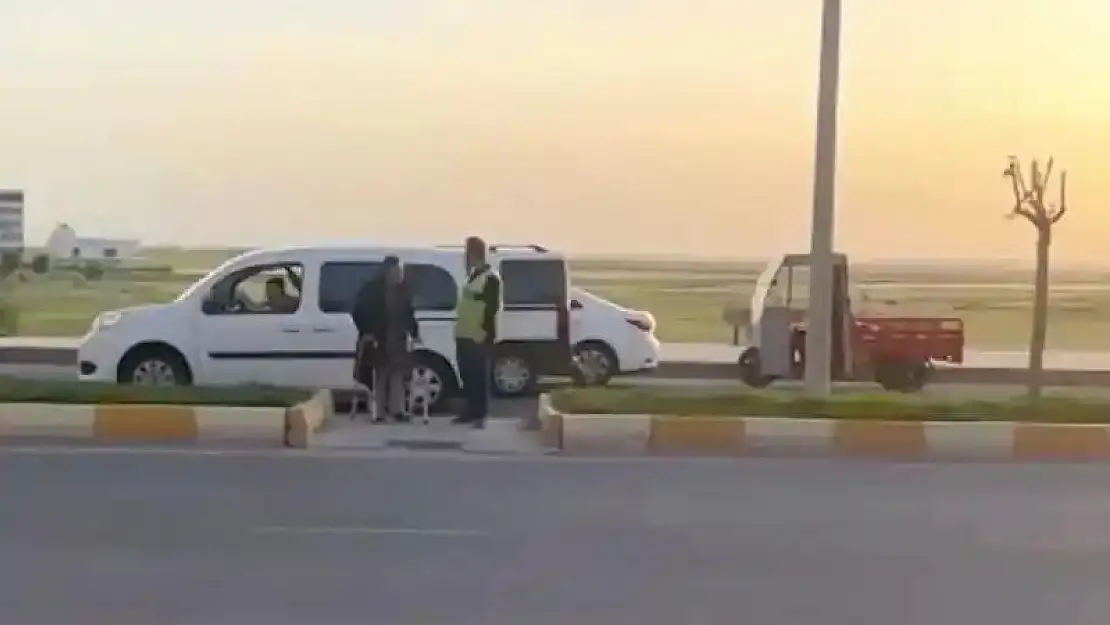 Nusaybin'de yolun karşısına geçemeyen yaşlı adama polis yardımcı oldu