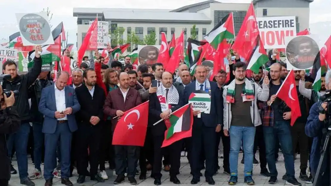 Erzurum'dan Filistin'e destek için yürüdüler