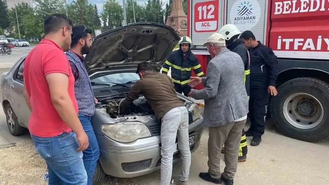 Adıyaman'da Seyir halindeki otomobil alev aldı