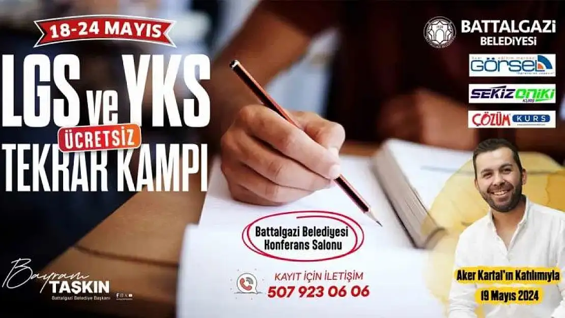 Battalgazi'de gençlere ücretsiz LGS ve YKS kampı
