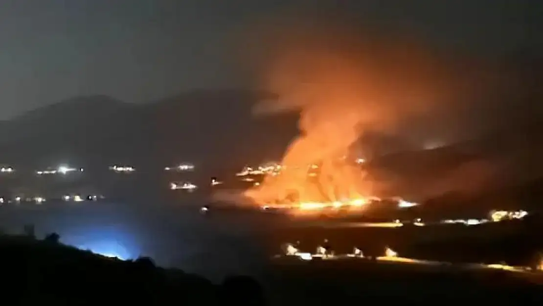 Anız yangını kilometrelerce uzaktan görüntülendi