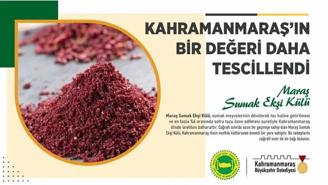 Maraş Sumak Ekşi Külü tescillendi
