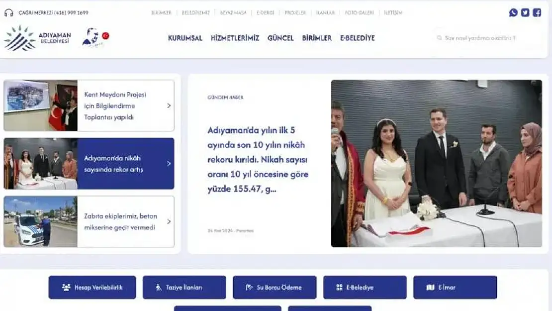 Adıyaman Belediyesi resmi internet sayfasını güncelledi