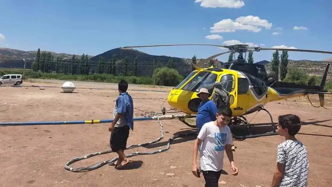 Gölbaşı'nda helikopterle maden araştırması yapılıyor