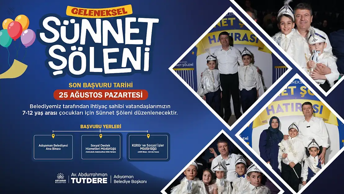 Adıyaman Belediyesi Sünnet Şöleni başvuruları başladı