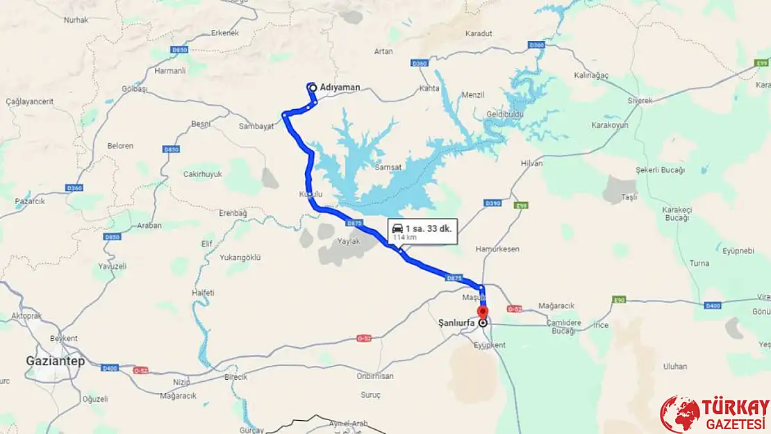 Adıyaman Şanlıurfa arası kaç km? Otomobil, tren, otobüs ve uçakla kaç saat?