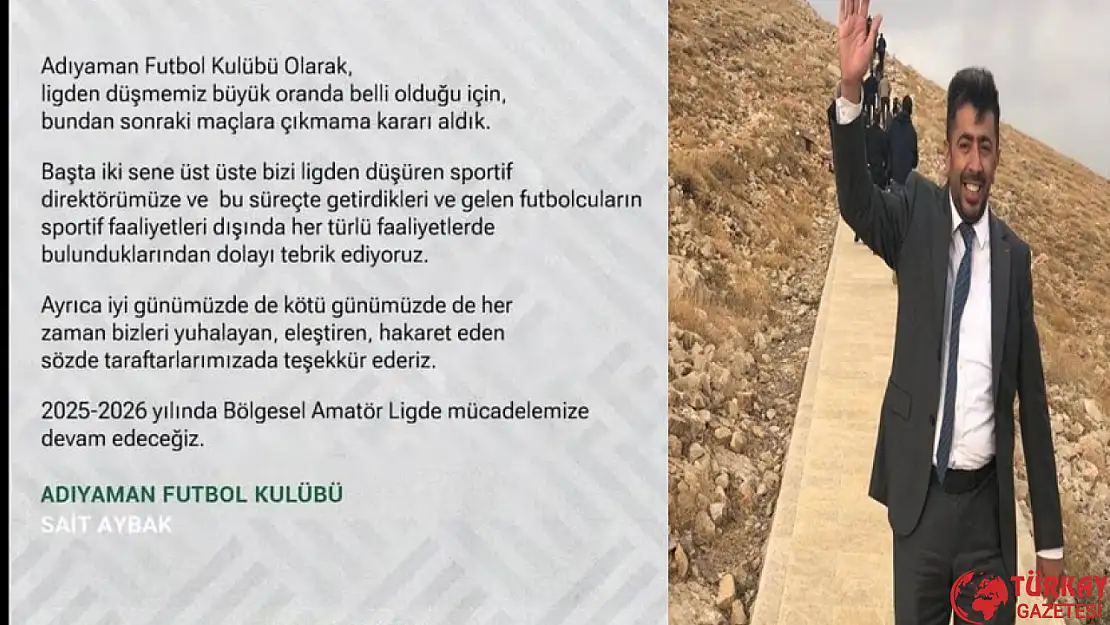 Başkan Aybak, sitem dolu sözlerle ligden çekildik dedi