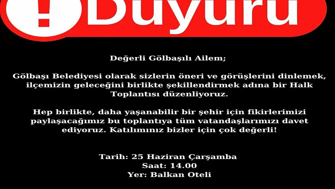 Başkan Yıldırım Halk Toplantısı düzenliyor