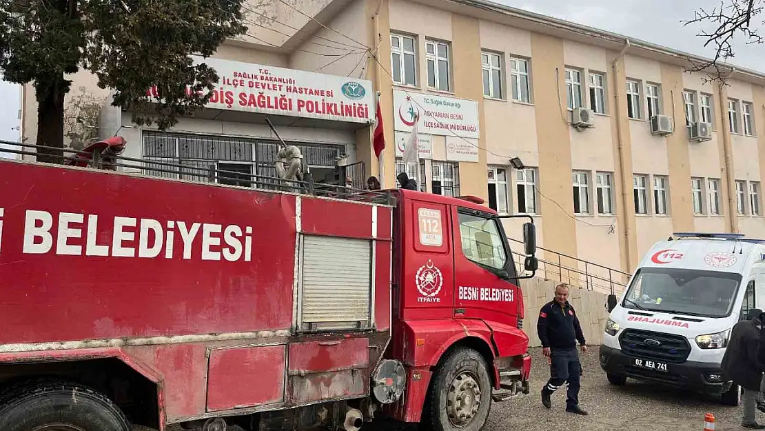 Besni Diş Hastanesinde korkutan yangın