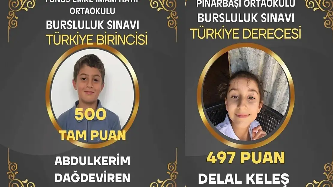 Çelikhanlı iki öğrenciden bursluluk sınavında büyük başarı