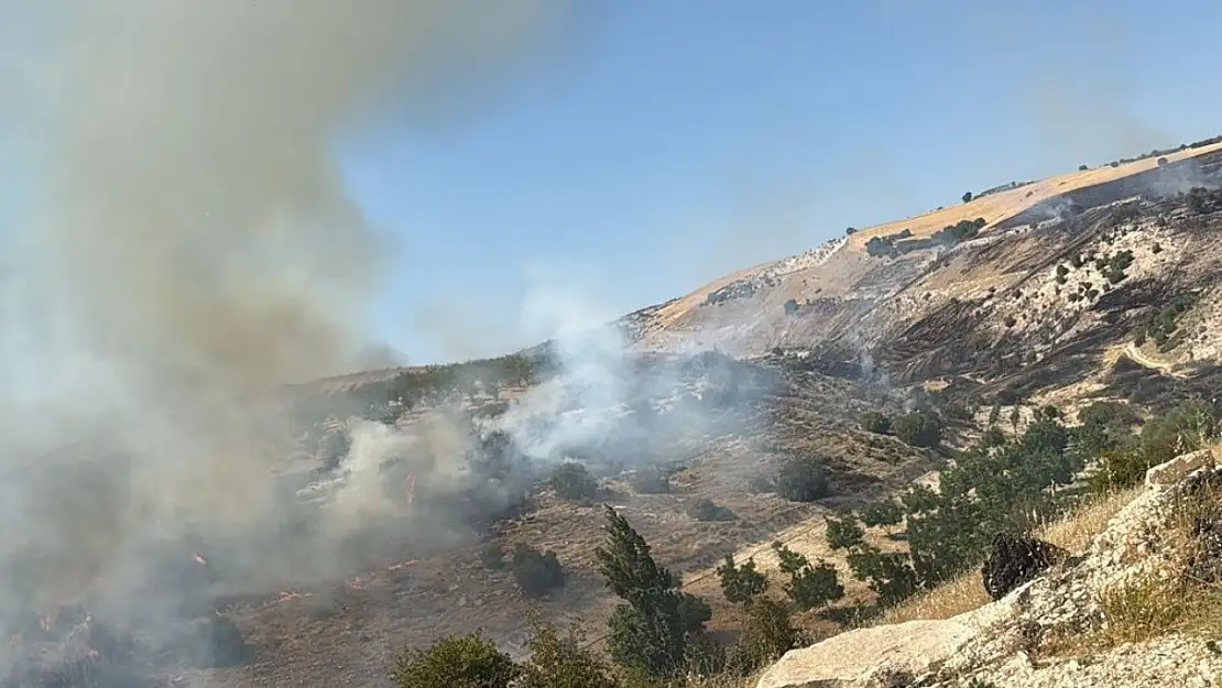 Dağlık alanda korkutan yangın