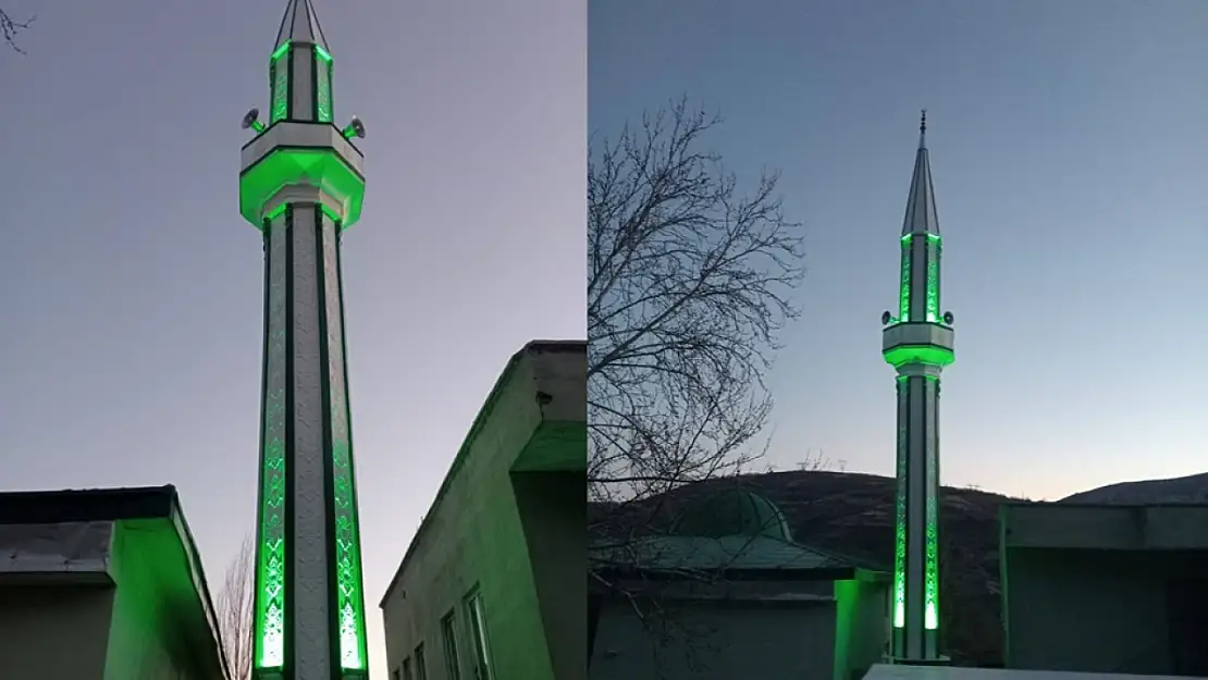 Gölbaşı Akçabel Köyü Cami minaresi yeniden inşa edildi