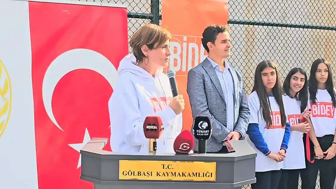 Handan Özbek Gölbaşı'nda basketbol saha açılışında konuştu