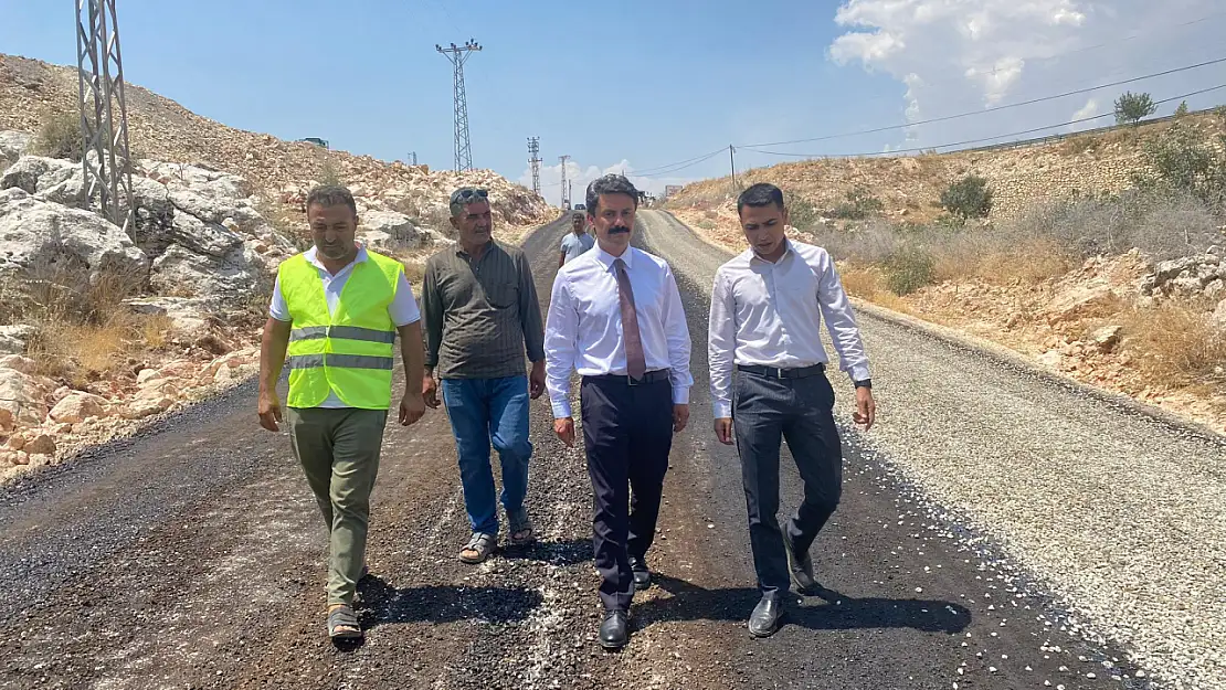 Kaymakam Aslan, yol yapım çalışmalarını yerinde inceledi