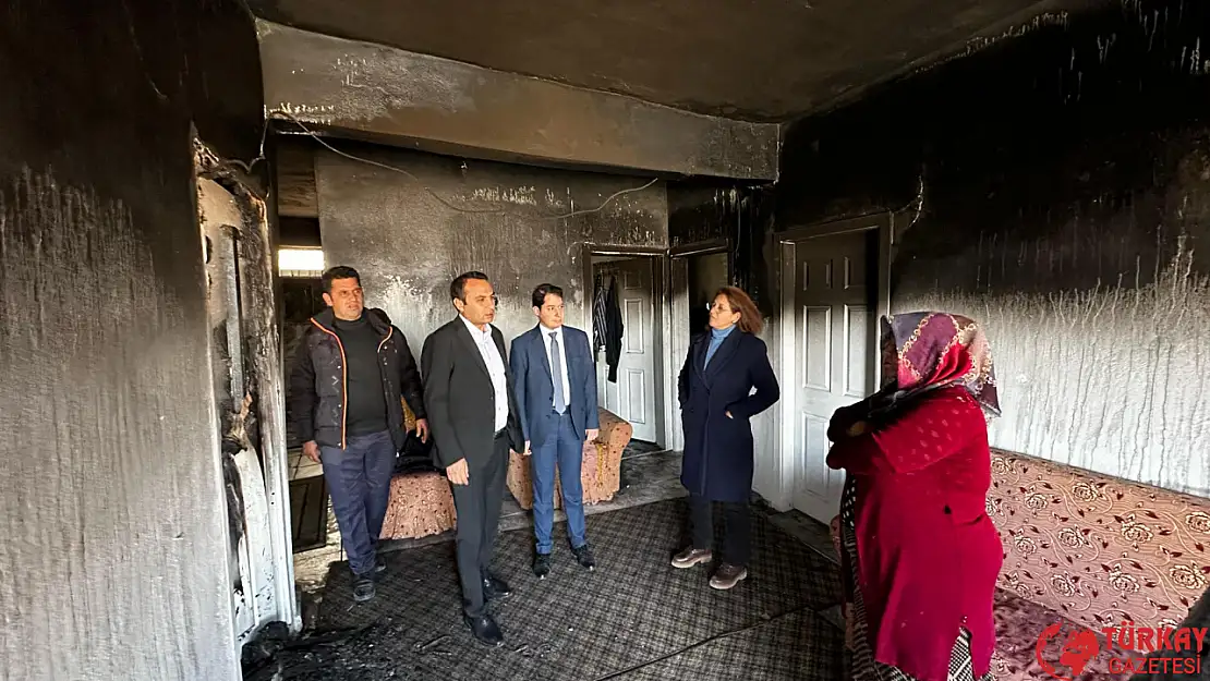 Kaymakam Partal'dan evi yanan aileye geçmiş olsun ziyareti