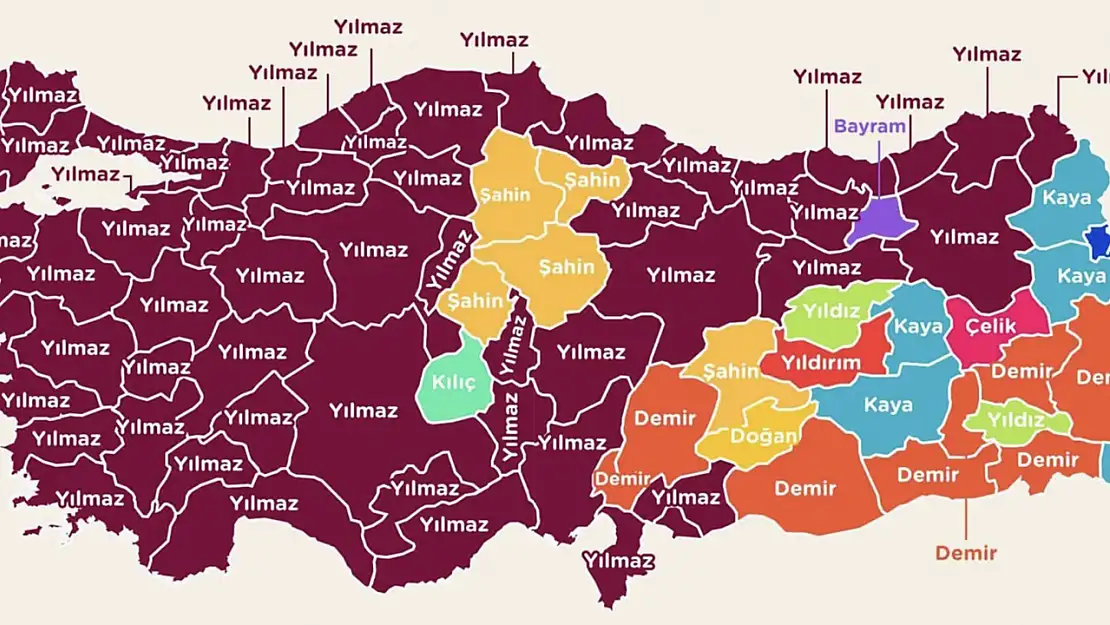 Nüfus kütüklerine kayıtlı en çok kullanılan 50 soyad belli oldu