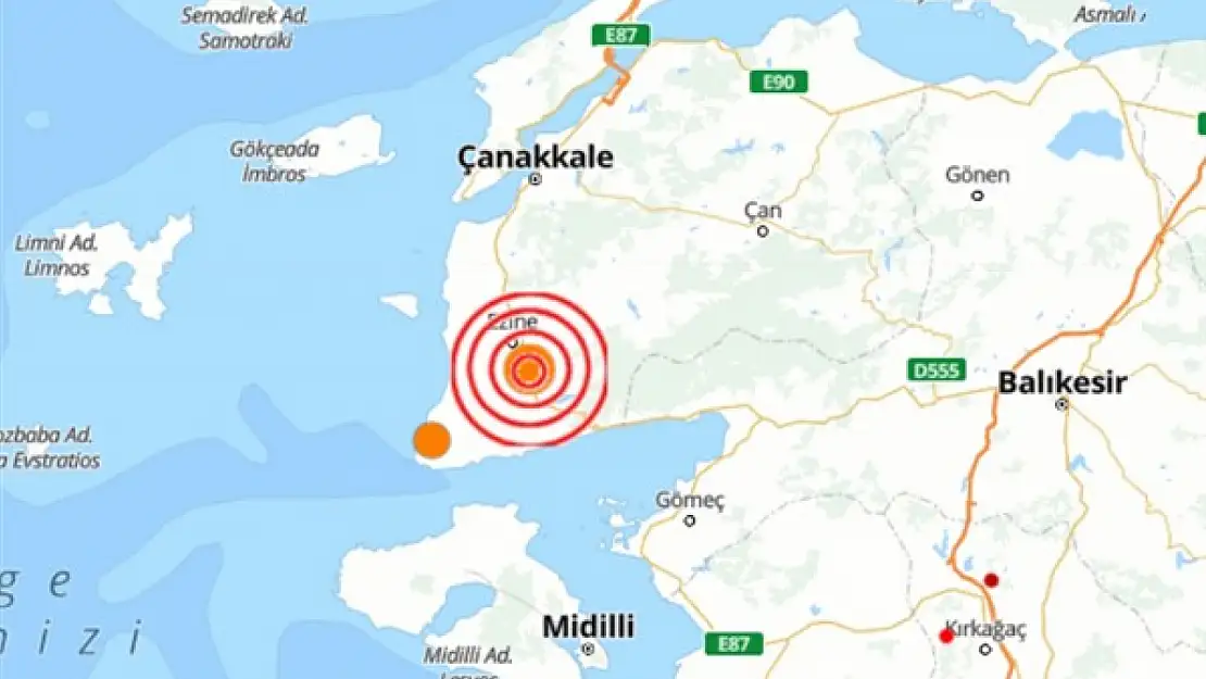 Son dakika Çanakkale'de 5.2 şiddetinde deprem