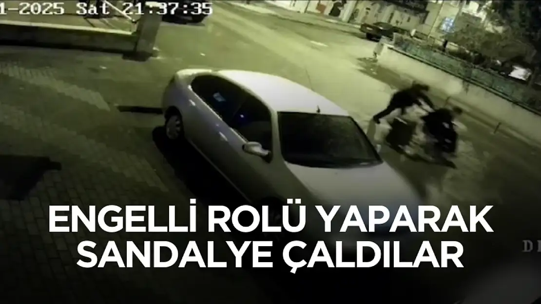 Vicdanlar 10 saniyeliğine yok oldu: Engelli rolü yapıp tekerlekli sandalye çaldılar