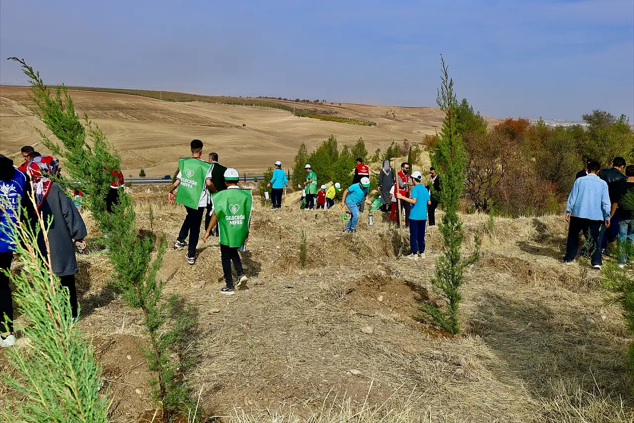 Kahta'da fidanlar toprakla buluştu