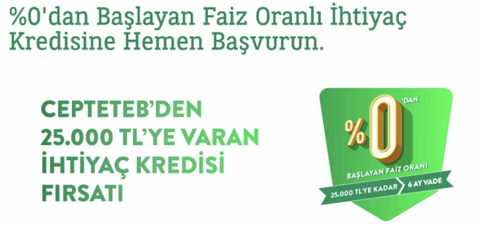 Türkiye Ekonomi Bankası faizsiz 50 bin TL kredi verecek