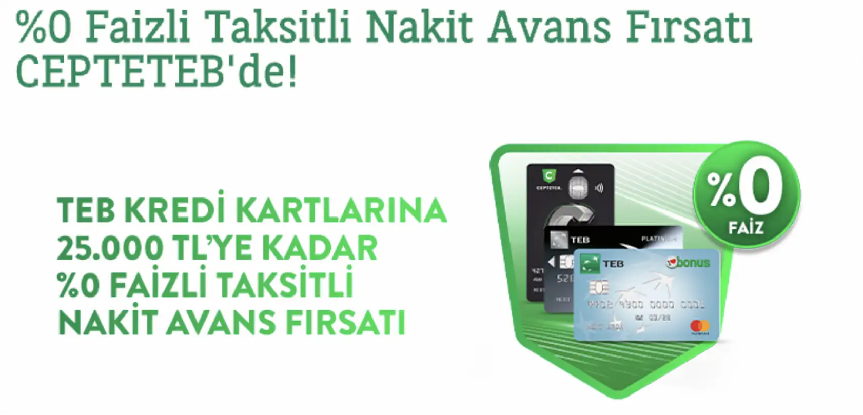 Türkiye Ekonomi Bankası faizsiz 50 bin TL kredi verecek