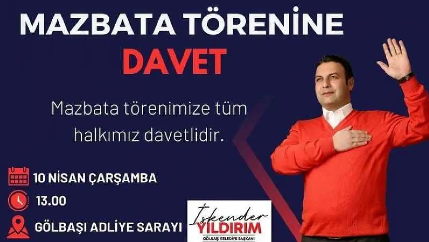 Başkan Yıldırım'dan mazbata törenine davet