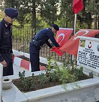 Gölbaşı'nda Şehit kabirlerinde bakım yapıldı
