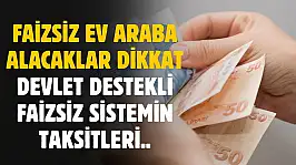 Faizsiz ev ve araba alacaklar için evim şirketlerinde aylık taksit ve geri ödeme tablosu belli oldu