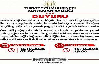 Adıyaman Valiliğinden meteorolojik uyarı