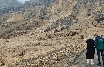 Heyelan bölgesinde inceleme