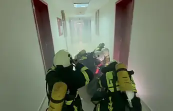 KYK yurtlarında yangın tatbikatı gerçeği aratmadı