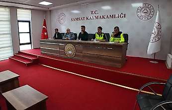 Samsat'ta öğrenci taşıma güvenliği toplantısı ve eğitimi gerçekleştirildi