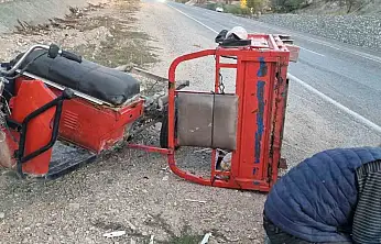 Sepetli motosiklet devrildi: 1 yaralı